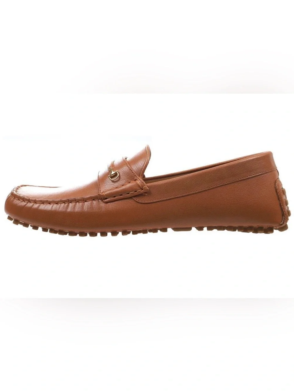 NEW GUCCI MEN CAMEL LEATHER HORSEBIT DETAIL MOCCASIN LOAFER SHOES 8/ US 8.5